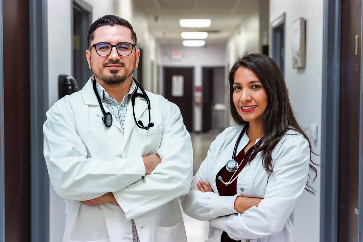 Santos Aguirre and Fabiola Wegmann at Socorro Medical Clinic